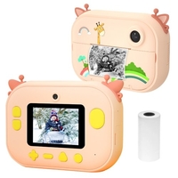 1080P HD Mini Kids Camera Imprimante photo portable pour appareil photo numérique instantané pour les enfants,  comprenant 1 rouleau de papier d