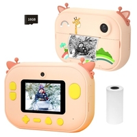 1080P HD Mini Kids Camera Imprimante photo portable pour appareil photo numérique instantané pour les enfants,  comprenant 1 rouleau de papier d