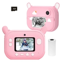 1080P HD Mini Kids Camera Imprimante photo portable pour appareil photo numérique instantané pour les enfants,  comprenant 1 rouleau de papier d