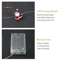 10ft 30LEDs Lumières suspendues décoratives de Noël Blanc chaud Fée Guirlande lumineuse Alimenté par batterie Éclairage d