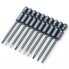 10pcs 1/4 pouce embouts de tournevis magnétique à tige hexagonale ensemble 65mm S2 embouts de tournevis à tête hexagonale en acier allié professionnel embout de sécurité chanfreiné à extrémité inviolable outil de vis outil à main H6.3x65mmxTRI