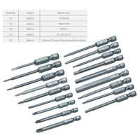 10pcs 1/4 pouce embouts de tournevis magnétique à tige hexagonale ensemble 65mm S2 embouts de tournevis à tête hexagonale en acier allié professionnel embout de sécurité chanfreiné à extrémité inviolable outil de vis outil à main H6.3x65mmxY4