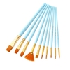 10pcs Aquarelle Pinceaux Set Nylon Cheveux Artiste Pinceaux avec Ventilateur Pointe pour Acrylique Huile Gouache Ongles Corps Visage Rock Dessin Arts Artisanat Fournitures Peinture