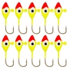 10pcs gabarits de pêche sur glace crochets de gabarit de pêche sur glace en acier à haute teneur en carbone