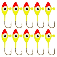 10pcs gabarits de pêche sur glace crochets de gabarit de pêche sur glace en acier à haute teneur en carbone