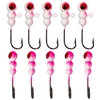 10pcs gabarits de pêche sur glace crochets de gabarit de pêche sur glace en acier à haute teneur en carbone