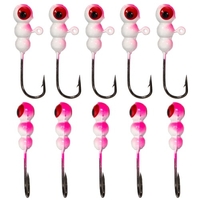 10pcs gabarits de pêche sur glace crochets de gabarit de pêche sur glace en acier à haute teneur en carbone