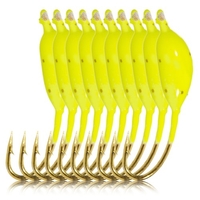 10pcs gabarits de pêche sur glace crochets de gabarit de pêche sur glace en acier à haute teneur en carbone