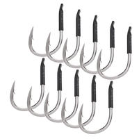 10pcs hameçon de pêche à la barbe forte corps plat épaissie