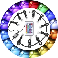 10pcs LED Deck Lights avec télécommande 16 couleurs RGBW et 4 modes d
