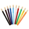 10pcs pointe ronde pinceaux colorés ensemble poils de porc cheveux potelés manche en plastique pinceau facile à nettoyer fournitures d