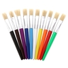 10pcs pointe ronde pinceaux colorés ensemble poils de porc cheveux potelés manche en plastique pinceau facile à nettoyer fournitures d
