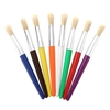 10pcs pointe ronde pinceaux colorés ensemble poils de porc cheveux potelés manche en plastique pinceau facile à nettoyer fournitures d