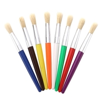 10pcs pointe ronde pinceaux colorés ensemble poils de porc cheveux potelés manche en plastique pinceau facile à nettoyer fournitures d