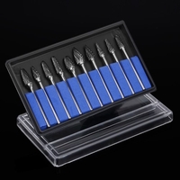 10pcs Tungsten Steel Nitrate Carbide Burs Drills Dental High Speed ​​Grinding Heads Équipement de dentisterie Dents Polissage et lissage Outil dentaire