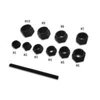 11 PCS Douille Hexagonale Type Court Impact Rouillé Écrou Endommagé Extracteur De Boulon Extracteur Ensemble D