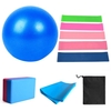 11 pièces ensemble de boule de Yoga avec bandes de résistance de bloc de Yoga Fitness étirement sangle Yoga Pilates équipement