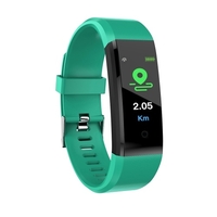115 plus Smart Bracelet 0.96 pouces TFT Écran 90mAh Fréquence cardiaque Surveillance de la pression artérielle Calorie Fitness IP67 Étanche BT Alarme Montre-bracelet de sport pour Android / iOS