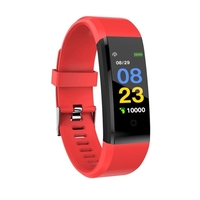 115 plus Smart Bracelet 0.96 pouces TFT Écran 90mAh Fréquence cardiaque Surveillance de la pression artérielle Calorie Fitness IP67 Étanche BT Alarme Montre-bracelet de sport pour Android / iOS