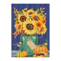 12 * 16 pouces Tournesol DIY 5D Diamant Peinture Kit Plein Foret Diamant Peinture Fleur Motif Acrylique Strass Mosa que Peinture Artisanat Maison Décoration Murale Cadeau Sans Cadre