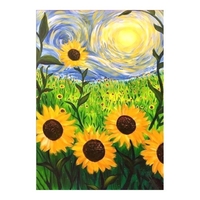 12 * 16 pouces Tournesol DIY 5D Diamant Peinture Kit Plein Foret Diamant Peinture Fleur Motif Acrylique Strass Mosa que Peinture Artisanat Maison Décoration Murale Cadeau Sans Cadre