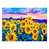 12 * 16 pouces Tournesol DIY 5D Diamant Peinture Kit Plein Foret Diamant Peinture Fleur Motif Acrylique Strass Mosa que Peinture Artisanat Maison Décoration Murale Cadeau Sans Cadre