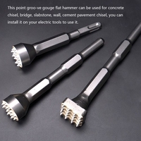 12 dents Long hexagone alliage pointe rainure Gouge plat béton ciseau tuile outil de repastage marteau électrique bits pont / dalle / mur / ciment trottoir ciseau bits