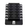 12 Fusée Blade Fusible Boîte Porte-Fusible Blocs avec Indicateur LED Rouge 10 Pcs Fusibles 10Pcs Terminaux pour Voiture Bateau Marine Caravane Camion 12V 24V
