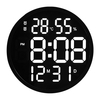 12 Inch Round Silent Electronic Clock Large Font Digital Display Temperature Humidity Date Calendar Simple Wall Clock