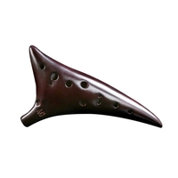 12 instruments de musique peints à la main en céramique Ocarina AltoC à queue cintrée avec lanière Music Score Sac de protection pour les mélomanes et les apprenants