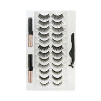 12 paires de cils magnétiques aimant Eyeliner liquide et cils magnétiques et pinces à épiler ensemble imperméable longue durée outils de maquillage d