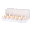 12 PCS Bougies Sans Flamme Réalistes Flickering Jaune LED Bougies chauffe-plat sans fil avec des tasses givrées Base de charge Bougies électriques pour les festivals de Noël Décoration de fête de mariage