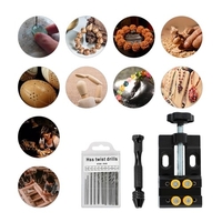 12 PCS Mini Pince Plate et Perceuse À Main Étau Plat 0.8mm-3.0mm HSS Forets Multifonction Banc Pince Perceuse Presse Vice Outil Pour Le Forage DIY Travail Du Bois Sculpture Artisanat Sculpture