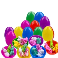 12 PCS Oeufs De Pâques Avec 36 PCS Animaux Jouets pour La Chasse Aux Oeufs De Pâques Fête De Pâques Enfants Salle De Classe Prix Fournitures Cadeau D