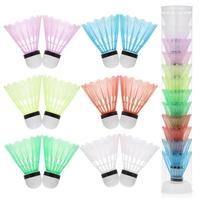 12 pièces volants en Nylon volants de Badminton en plastique Durable balles de Badminton Sports de plein air intérieur volant coupe-vent