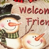 12 pouces bonhomme de neige noël bois suspendus signe joyeux noël porte avant signe couronne porte cintre signe pour mur rustique ferme fête décoration