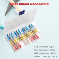 120 PCS / Boîte Tube de Rétrécissement Thermique Étanche Assortiment de Soudure Joint Manchon Connecteurs de Fils Tube de Rétrécissement Butt Terminal Connecteur avec Étui de Stockage pour DIY (Rapport de Rétrécissement 2: 1)