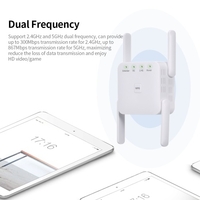 1200Mbps 2.4G 5G répéteur WiFi double fréquence WiFi Extender amplificateur de Signal sans fil blanc pour bureau à domicile prise UK