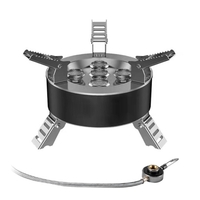 12800W Camping coupe-vent cuisinière à gaz 5-brûleur cuisinière à gaz pliable cuisinière à feu