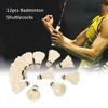 12pcs badmintons Canard / Goose Feather Cock / Foam Head Shuttle Enormes Volants Set Badminton jeu de balle avec le tube de stockage