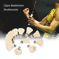12pcs badmintons Canard / Goose Feather Cock / Foam Head Shuttle Enormes Volants Set Badminton jeu de balle avec le tube de stockage
