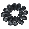 12pcs couvre-tête de fer de golf en cuir synthétique épais ensemble couvre-chef adapté à tous les clubs de golf