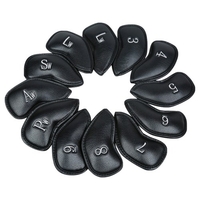 12pcs couvre-tête de fer de golf en cuir synthétique épais ensemble couvre-chef adapté à tous les clubs de golf