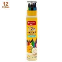 12pcs crayons de couleur animaux de bande dessinée pré-affûtés