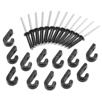 12PCS J Hooks Lashing Hooks Bungee Crochets avec 12 Rivets pour Kayak Canoe Paddle Board Accessories