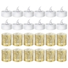 12Pcs électronique sans flamme bougie lampes blanc chaud clignotant avec papiers creux proposition fête d