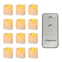 12Pcs Simulation fusion thé cire bougie lampes télécommande fête de noël décoration électronique bougie lumière
