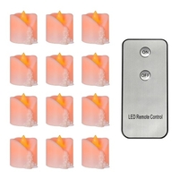 12Pcs Simulation fusion thé cire bougie lampes télécommande fête de noël décoration électronique bougie lumière