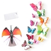 12Pcs Stickers Muraux Double-layerd PVC Forme Papillon Sticker Mural Autocollant