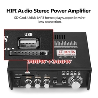 12V / 220V Mini 2CH LCD Display HIFI Audio Stéréo Amplificateur de Puissance BT FM Radio Portable Voiture Maison 600 W Télécommande Amplificateur Audio